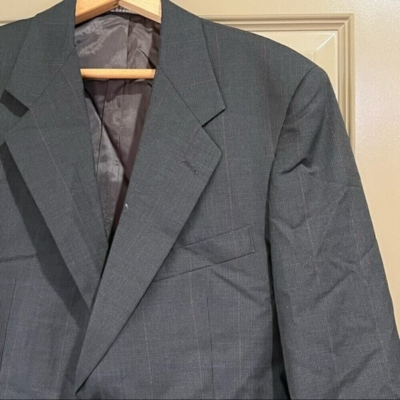 VTG Burberry Mens 38R Black Blazer Sport Coat Two Button - Picture 2 of 12